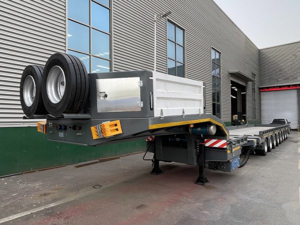 2 Pull-Out Folding Hydraulic Ladder Low Flatbed Semi-Trailer